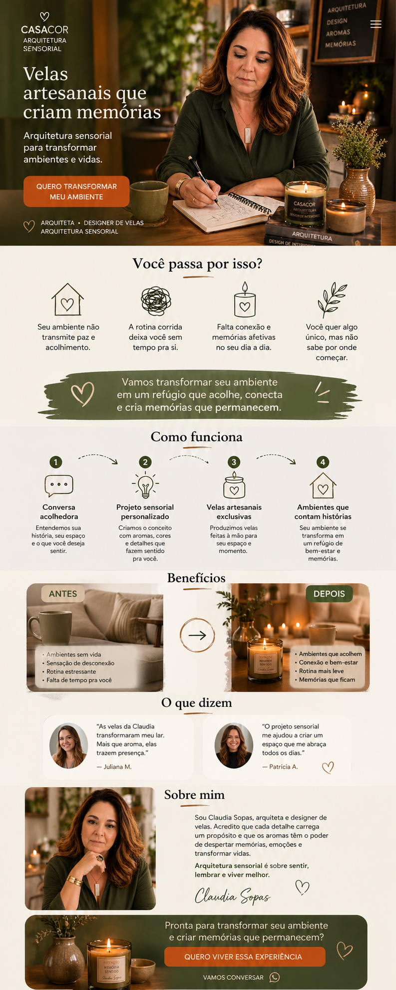 Claudia Sopas, designer de velas artesanais
